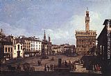 Bernardo Bellotto Famous Paintings - The Piazza della Signoria in Florence